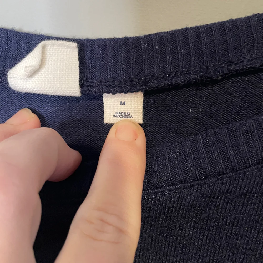 Gap Womens Sweater Navy Blue White ColorBlock Stretch Jewel Neck Size Medium